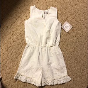 Tween Girl Boutique Ecru Lolla Romper Size 14 NWT